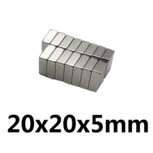 3 шт. 20x20x5 Сильные редкоземельные кубические квадратные Редкоземельные неодимовые магниты 20x20x5 мм постоянные 20*20*5
