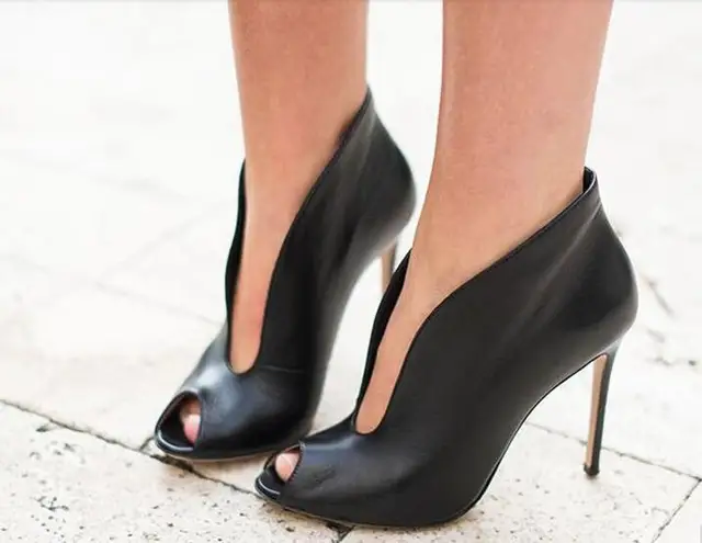 ankle boots peep toe