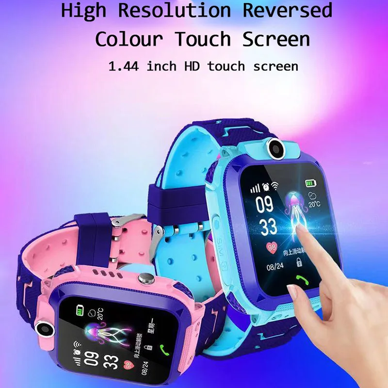 Online Reloj inteligente para niños IPX7 reloj inteligente resistente al agua con pantalla táctil SOS Dispositivo de llamada de teléfono rastreador de ubicación Anti Pérdida reloj inteligente para niños