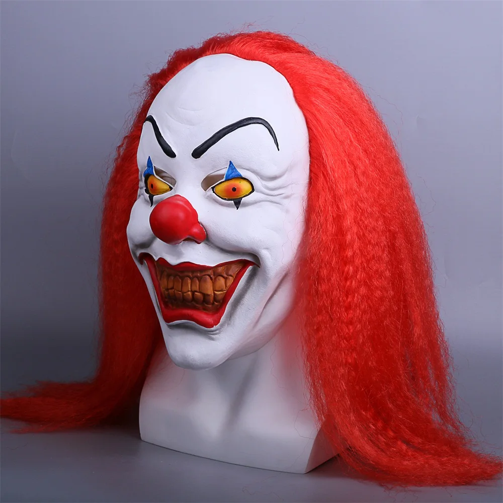 Red Stephen King's It Mask Cosplay Horrible Clown Pennywise Halloween Mask Latex Halloween Party (4)