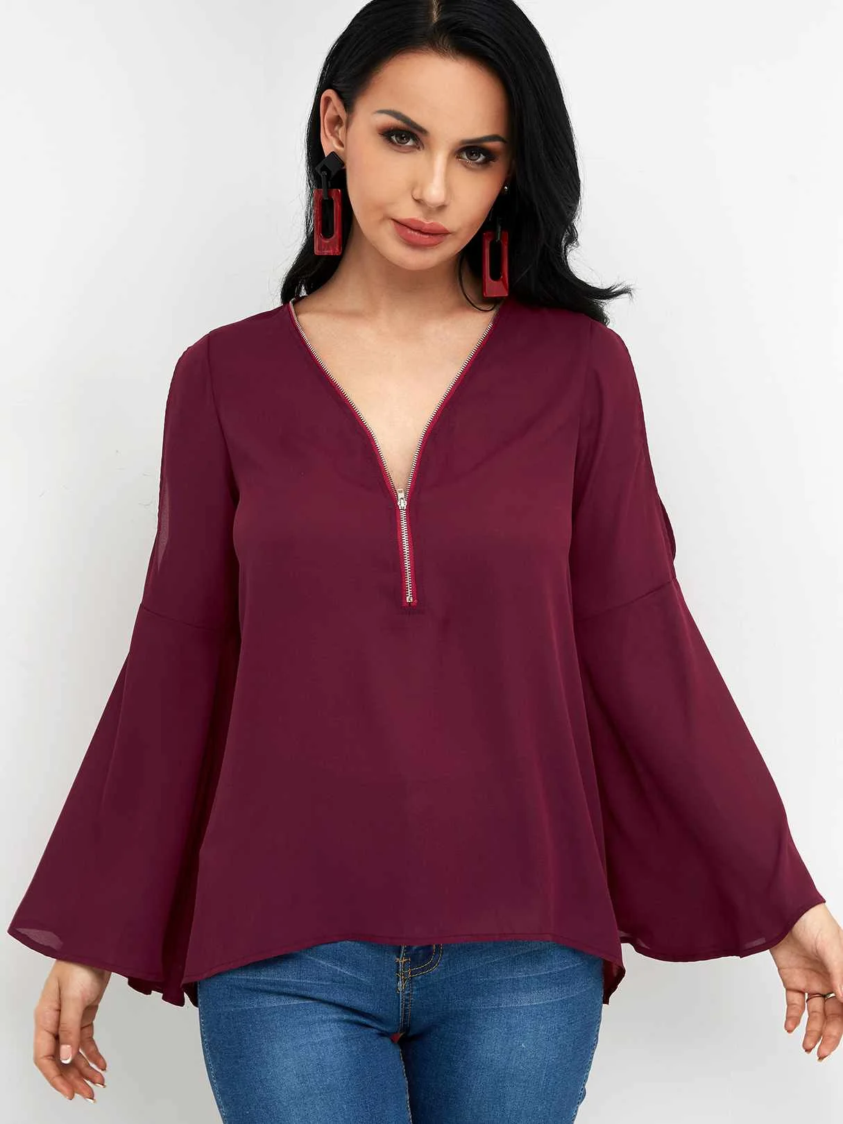 yoins cold shoulder tops