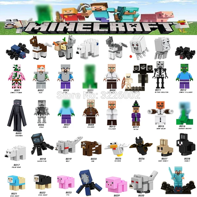 Best Price For Legoing Minecrafts Animal Figures IronGolem Enderman Merry Christmas Zombie Pigman Model Building Blocks Toys Bricks Legoing