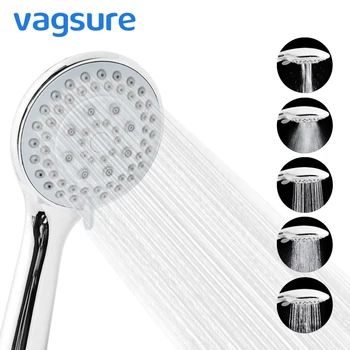 

5 Modes Round Diameter 10.6cm Hand Shower Head ABS Chromed Bathroom Water Saving High Pressure Spray Nozzles Shower Room Jets
