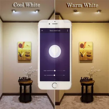 

GU10 Wifi Lamp Smart light bulb cob LED RGBW 5W Dimmable Compatible With Alexa & Google Home Remote Control by Smartphone Tablet