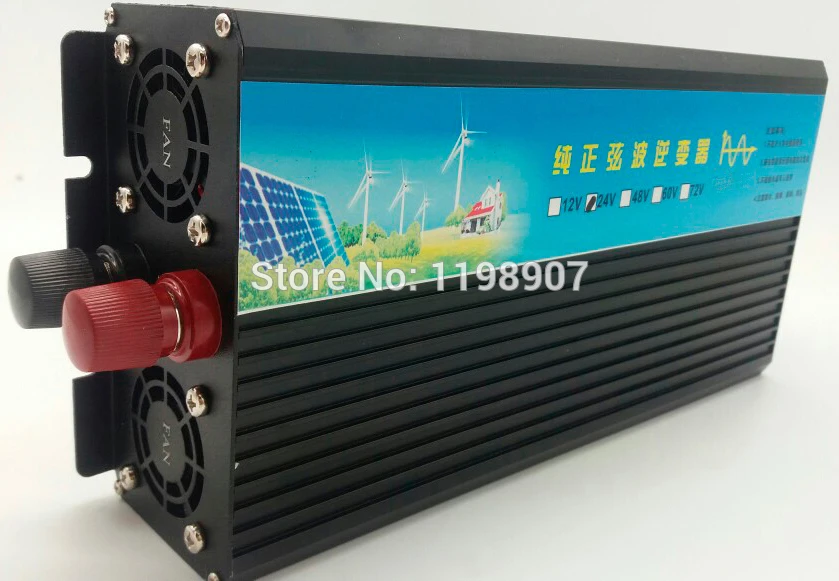 

Free shipping dual digital display 1500W Surge Power 3000W Pure Sine Wave Power Inverter DC 24V to AC 220V