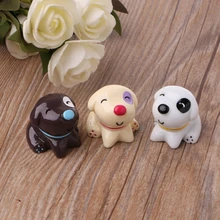 Cute Resin Dog Figure Miniature Ornament Doll Toy Dollhouse Bonsai Decor 3 Color YH-461020 cute resin bride and bridegroom toy doll