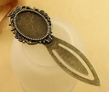 

5pcs/lot Retro Antique Bronze Bookmark Cabochon Base Bookmark Setting for Cabochon Cameo DIY Bookmarks JWelry Findings