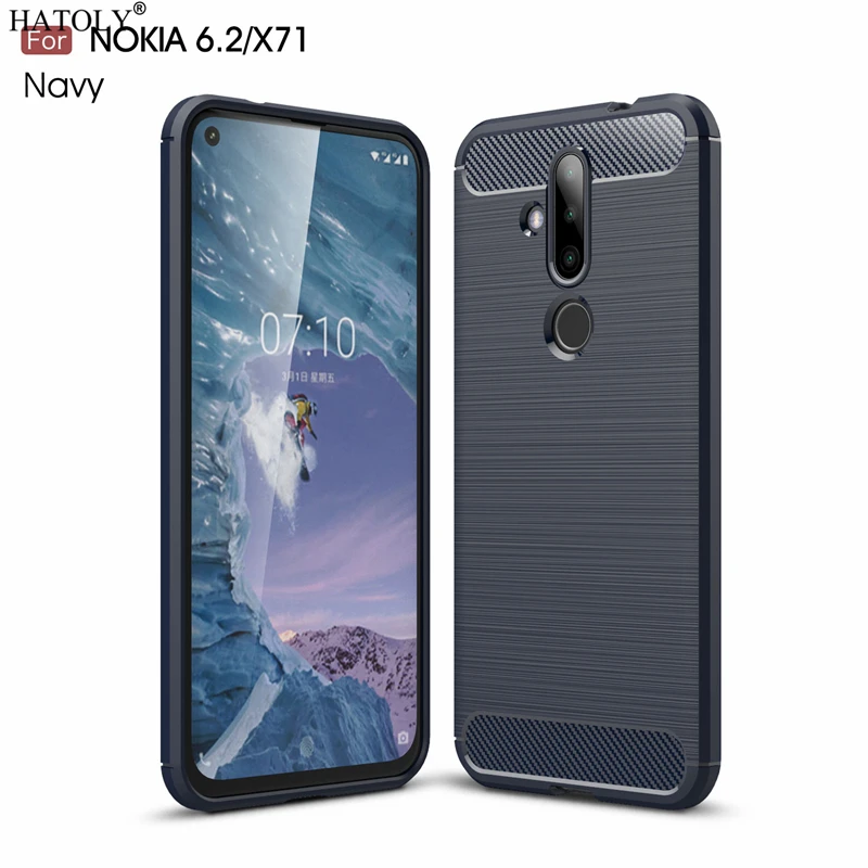 

HATOLY For Capas Nokia 6.2 Case for Nokia X71 Anti-knock Soft TPU Brushed Rugger Silicone Phone Cases For Nokia 6.2 6.39