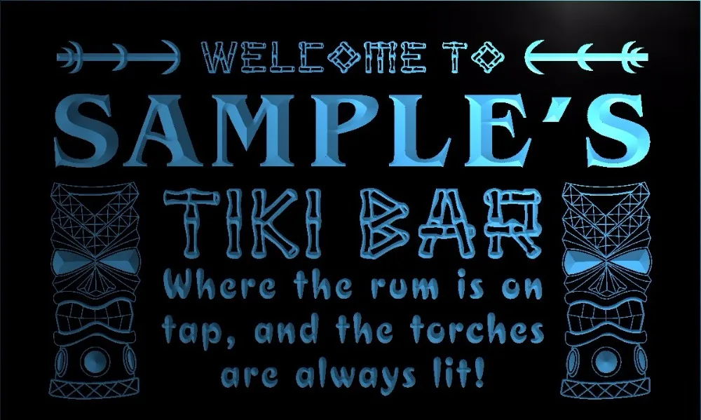 Именной персонализированный неоновый светосветильник знак Tiki Bar для пива