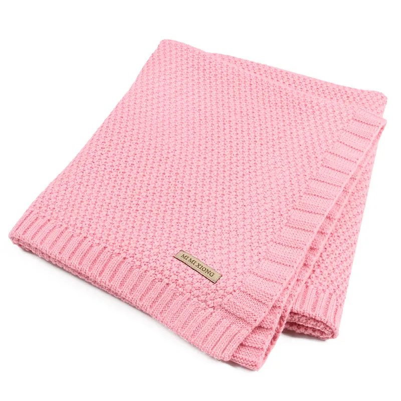 100% органический хлопок Вязаное детское одеяло высокое качество Карамельный Цвет младенческой шерстяное одеяло для мальчиков и девочек
