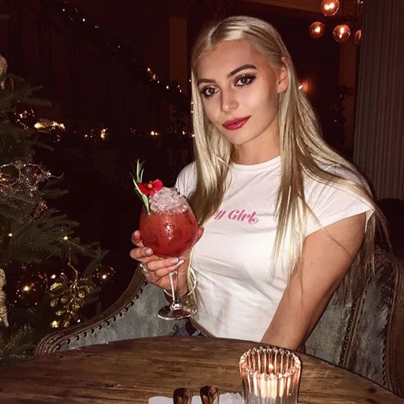 

Jo Kalin Summer Tops For Women 2019 Baby Girl Letter Printed Short Sleeve T Shirt harajuku female T-shirt camisetas mujer