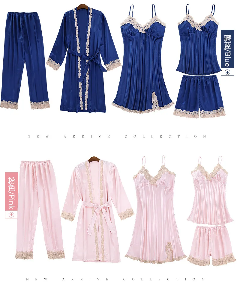 Sexy Womens Night Robe Strap Top Pajamas Suit Summer Two Piec Sleepwear Sets Casual Home Wear Nightwear Sleep Kimono Bath Gown