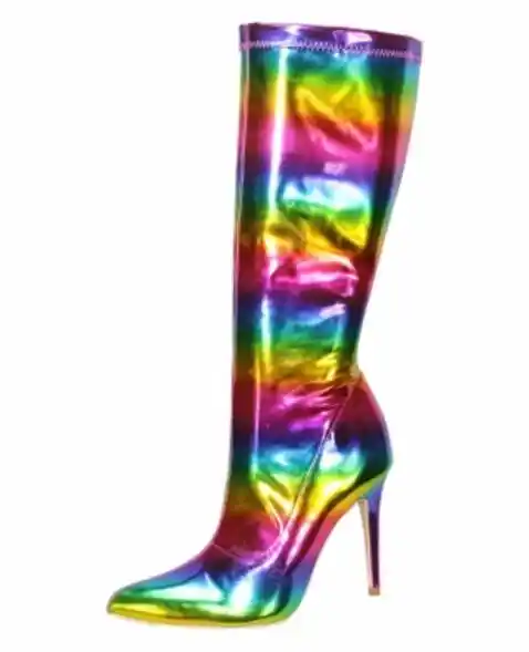 rainbow high heel boots