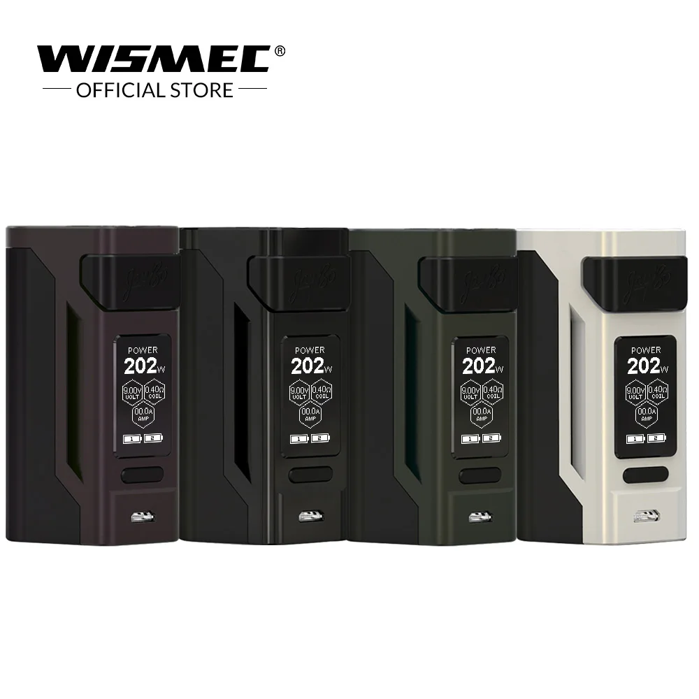 Original WISMEC Reuleaux RX2 21700 TC MOD 230W Output with VW/TC(Ni, Ti, SS)/TCR mode uses 21700 / 18650 Battery Vape mod box