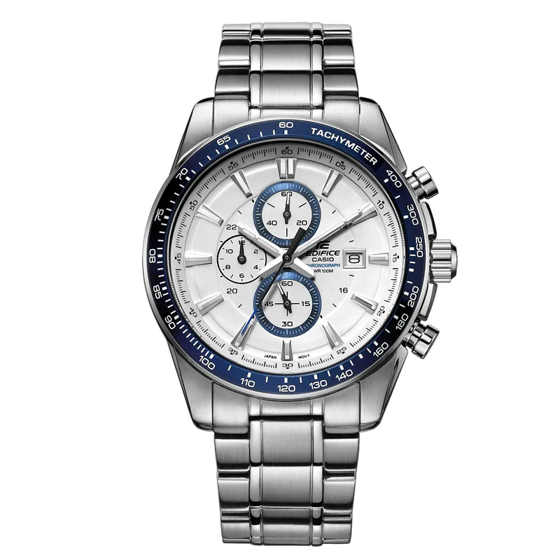 Casio Мужские часы трехглазый стальной ремень 50 метров водонепроницаемые мужские кварцевые часы EF-547D