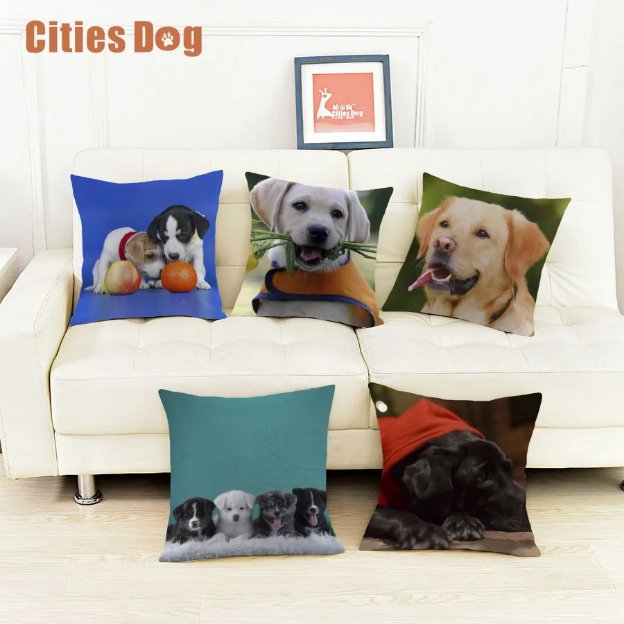

christmas decorations pillows cushion cover Labrador Retriever Hunting Velvet Fabric Pillowcase Animal sofa cojines almofada
