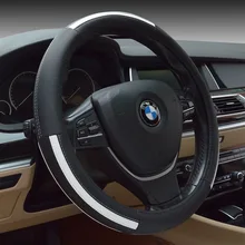 Genuine Cow Leather Steering Wheel Cover Breathable Non-slip Protector Car Cover Auto Interior Accessories High Quality Fit 38cm