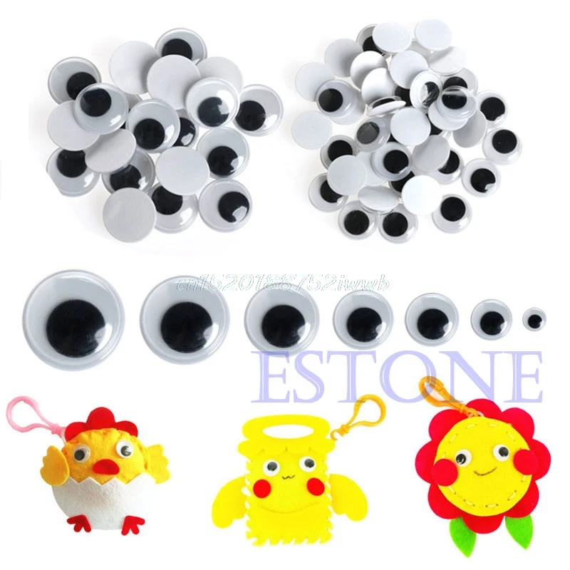 520PCS toy eyes 6 20mm Wiggly Wobbly Googly Eyes Self adhesive
