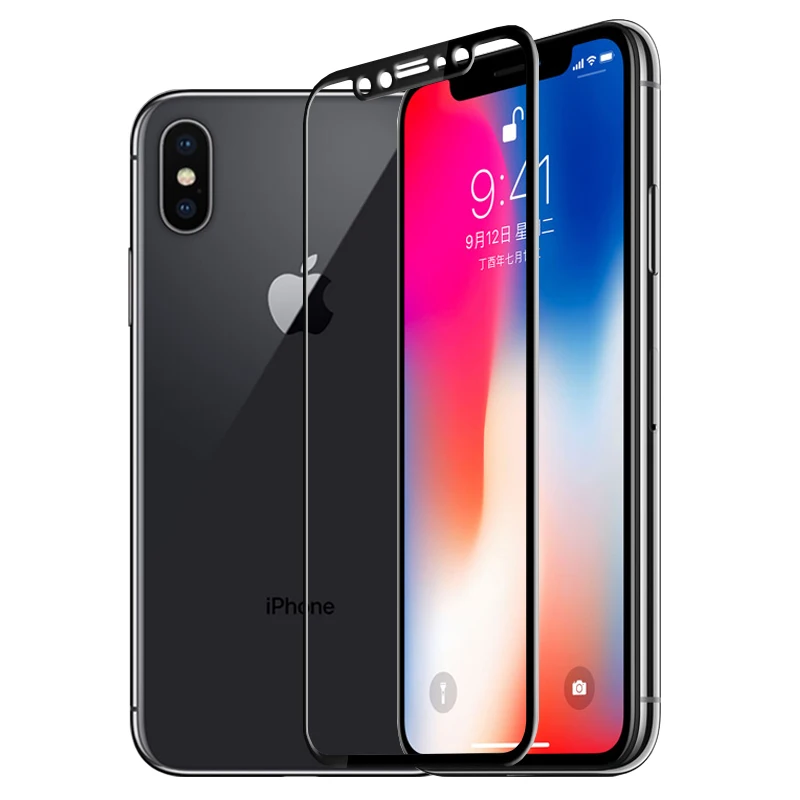 Новое 30D полное покрытие стекло для iPhone X XS 8 7 6 6S Plus точное отверстие XR Max