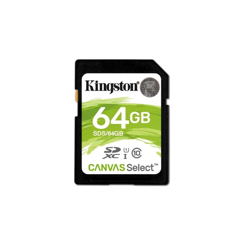 Kingston technology Canvas Choice, 64 ГБ, SDXC, Class 10, UHS-I, 80 МБ/с./с, черный, в наличии Velocidad de escritura10 MB/s alta cali