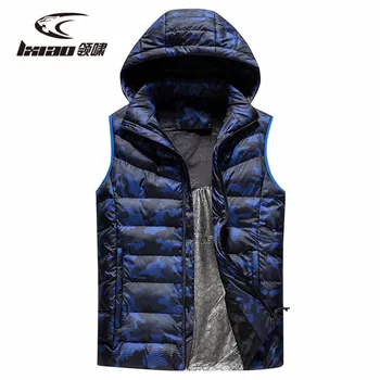 

LXIAO Heated Vest 2018 Winter New Arrival Smart Heating Men Vest Outdoor Sport Warm Hooded Down Cotton Vest Men Plus Size XL-5XL