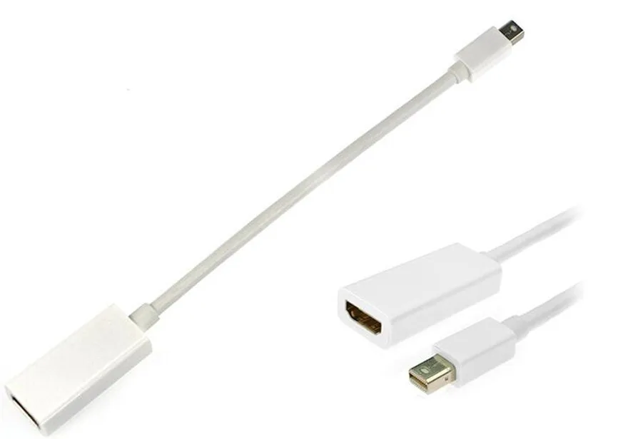 600 шт. Мини DP к HDMI Кабель-адаптер мини дисплейный Порт Thunderbolt порт конвертер для Macbook Pro Air проектор камера ТВ ПК