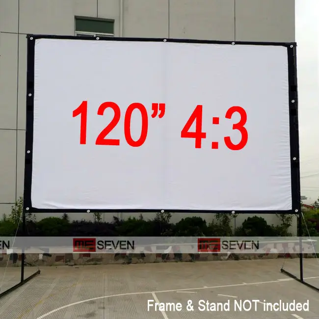 120 дюймов 4:3 матовый белый портативный складной холст ткань материал рамка люверсы проекционный экран для любых HD фильмов проекторы