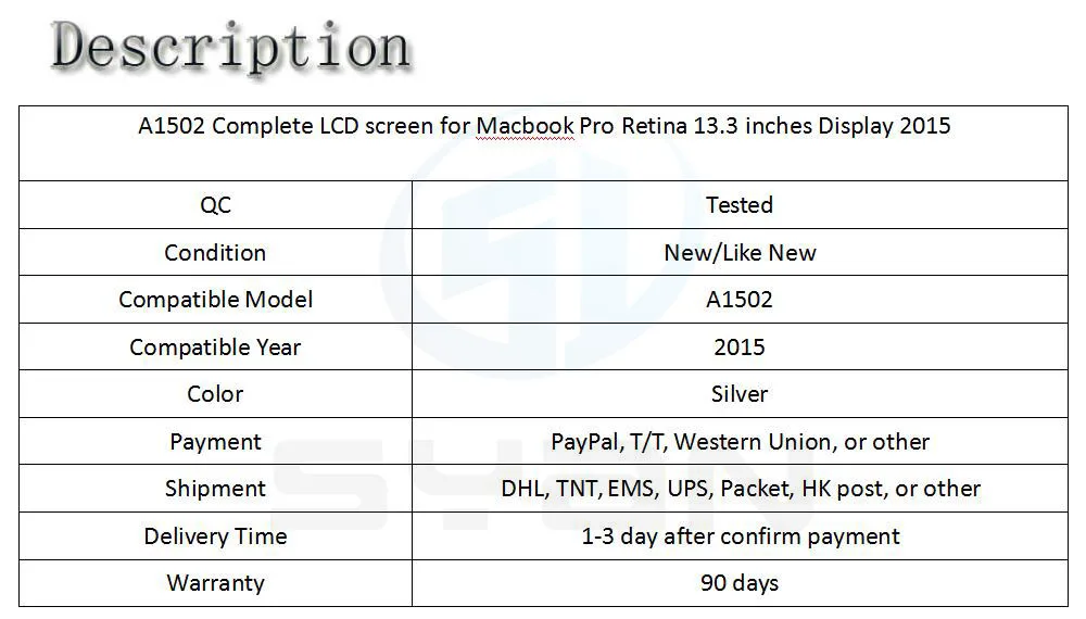 A1502 Полный ЖК-экран для Macbook Pro 13,3 ЖК-экран LEC в сборе года