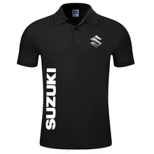 Новинка, брендовая мужская рубашка поло, хлопковая, модная, Suzuki, рубашка поло, летняя, с коротким рукавом, повседневная, поло, топы