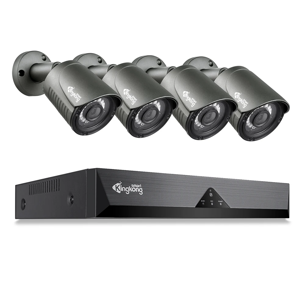 

KingCam 8CH 1080P WiFi NVR 4PCS 2MP IR Outdoor Weatherproof CCTV Wireless 1080P IP Camera Security Video Surveillance System Kit