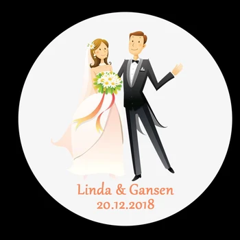 

100pcs Custom Wedding Stickers Paper Seals Bakery Stickers Wedding Decoration Christmas Gifts Baby Shower Favors