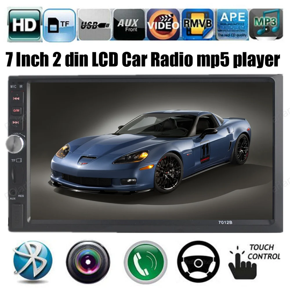 

NEW 7'' inch LCD Touch screen car radio mp5 player Bluetooth FM USB AUX IN audio stereo Support rear view camera 2 din