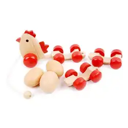 Новые творческие детские развивающие деревянные куриные яйца Push Pull игрушка детский подарок