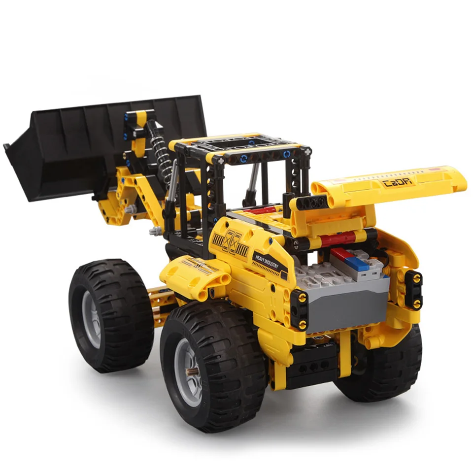 CADA RC Bulldozer Excavator Car Technic Model Building Blocks Boys Birthday Gifts Kids Remote Control Car Toys For Children