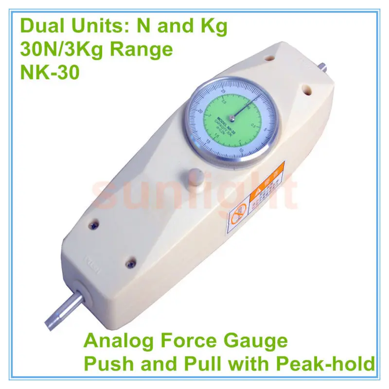 

NK-30 Analog Push and Pull Force Gauge N/Kg Units 30N/3KG with Peak-hold Function
