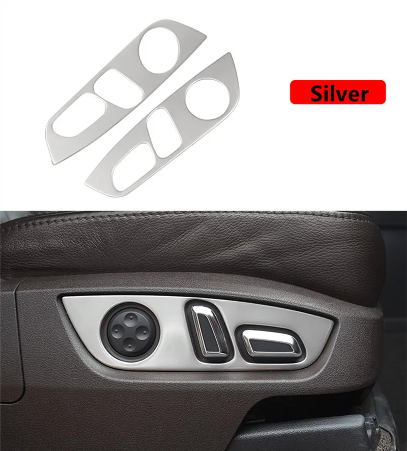 Автомобильные дверные сиденья регулировочные кнопки декоративная рамка Чехлы переключатель панели наклейки Накладка для Audi Q7 2008-15 интерьер авто аксессуары - Название цвета: E Silver
