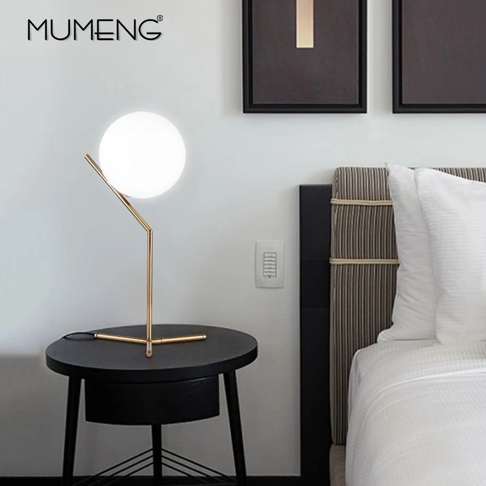 Nordic creative modern minimalist glass ball LED table lamp 3W E14 decorative light for living room / bed room / restaurant