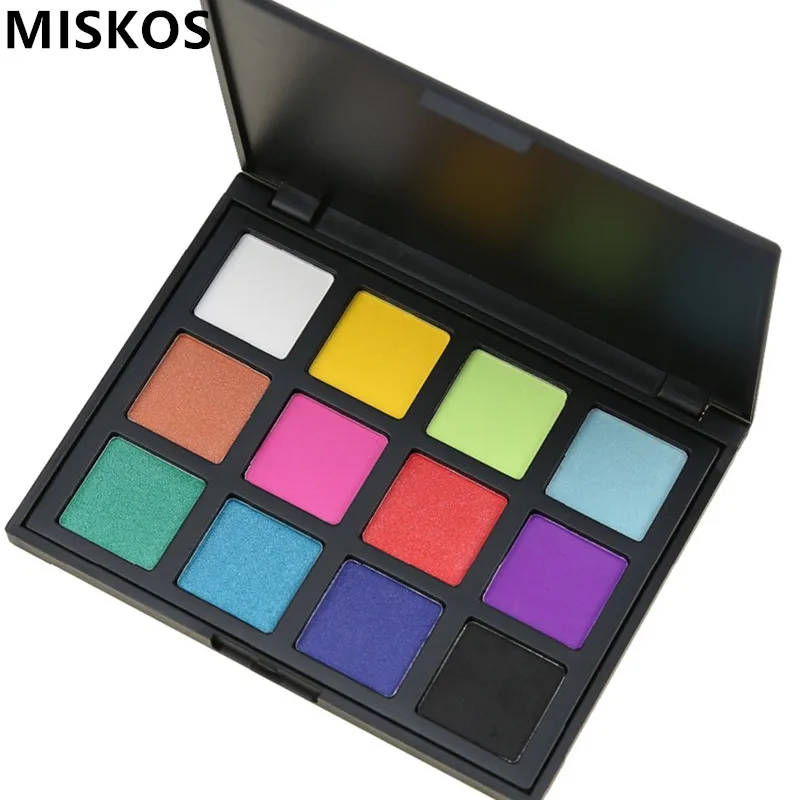 

MISKOS Makeup Palette 12 Color Palette Eyeshadow Makeup Waterproof Glitter Shimmer Make Up Pigments Professional Eyeshadows