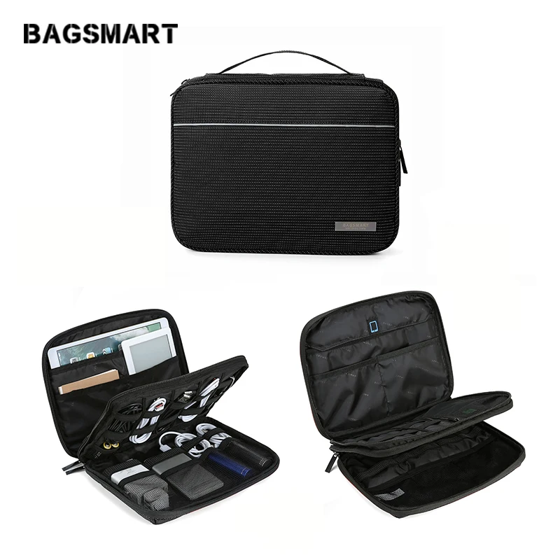 

BAGSMART Double Layer Travel Electronics Accessories Organizer Waterproof Storage Bag for Universal Cable Organize Bag