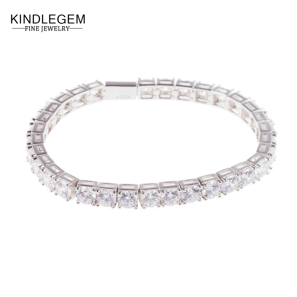 

Kindlegem Jewelry 925 Sterling Silver Bracelet For Women Zircon Genuine 925 Silver Charm Bracelets Party Wedding Jewelry 17CM