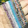 Perles d'améthystes de Quartz naturel à facettes de 2mm, pierres rondes d'apatite Turquoises pour la fabrication de bijoux, accessoires de Bracelet à faire soi-même ► Photo 1/6