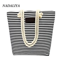 Woman messenger bags Canvas Shoulder Bags Casual Female Beach Bag stripe Printed Shopping Bag Ladies Canvas Tote Bolsas Feminina