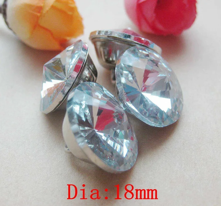 

30PCS/LOT FREE SHIPPING REDBUD 18 MM CRYSTAL BUTTONS GLASS BUTTONS FOR SOFA BED DECORATION
