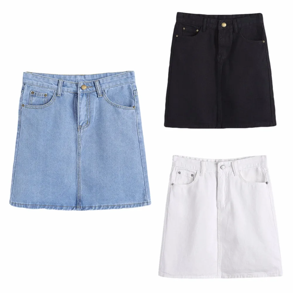 

High Quality Jean A-Line Summer Short Mini Denim Skirt for Women Lady Girls 2018 New Fashion Hot 3 Colors