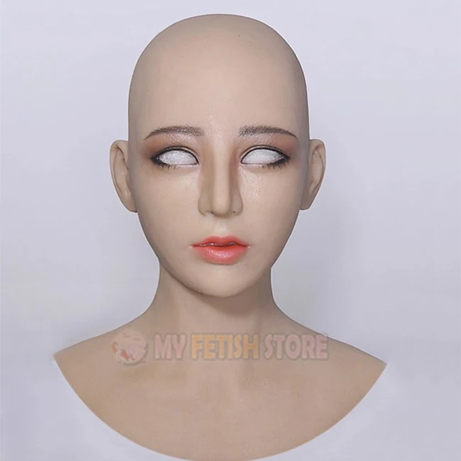Haenerealistic Human Face Crossdress Silicone Full Head With Neck Female Kigurumi Cosplay Dms 