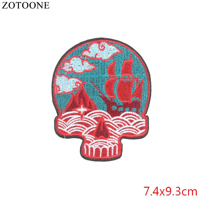 ZOTOONE череп Единорог Железный На заплатках панк вышитый стикер для одежды