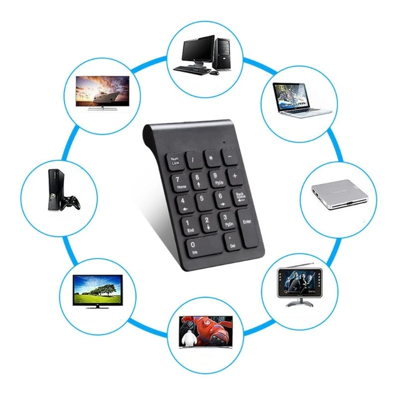 NoEnName_Null портативная 2 4G беспроводная цифровая клавиатура с номером USB Pad 18 клавиш