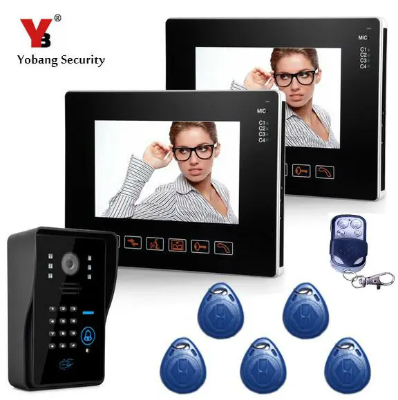 Yobang Security 9\ TFT LCD Screen Video Door Phone With RFID Access Door Camera 16 Kinds Of Doorbell Rings Door Intercom Yobang Security 9\ TFT LCD Screen Video Door Phone With RFID Access Door Camera 16 Kinds Of Doorbell Rings Door Intercom