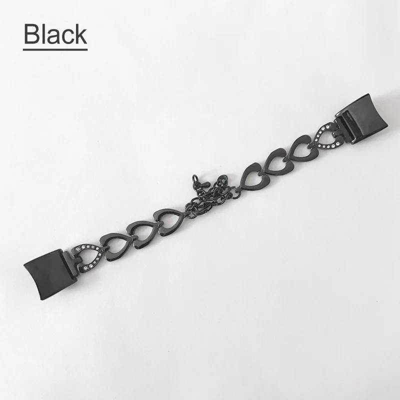 Браслет honor Band 4, металлический ремешок на запястье для huawei honor band 4, браслет в форме сердца, подарок, женские браслеты - Цвет: black