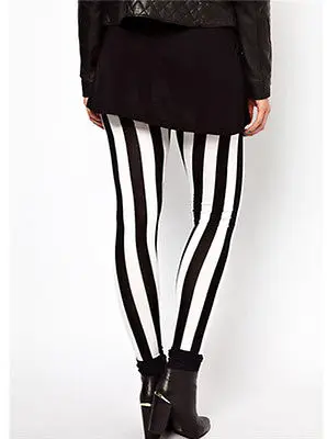 Женские легинсы в черно белую полоску Стрейчевые длинные полоску|leggings trousers|long